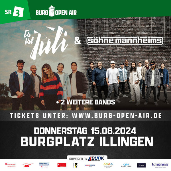 Juli & Söhne Mannheims + 2 Weitere Bands | 15.08.24 | VIP-Ticket